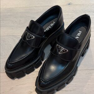 Prada Women's Black Glossy Loafers